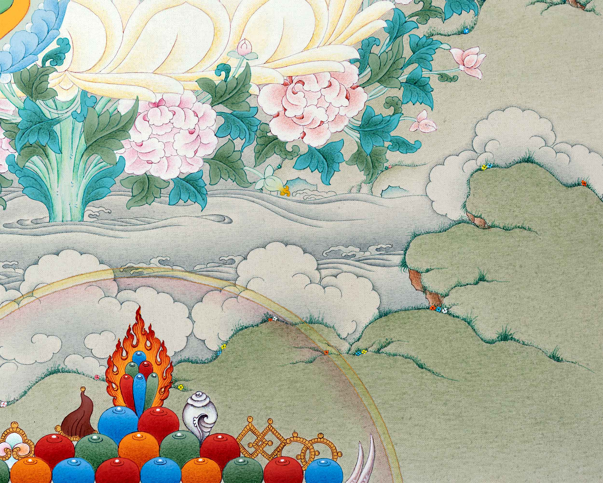 Tibetan Tara Goddess, Mother Green Tara Thangka | Traditional Painting