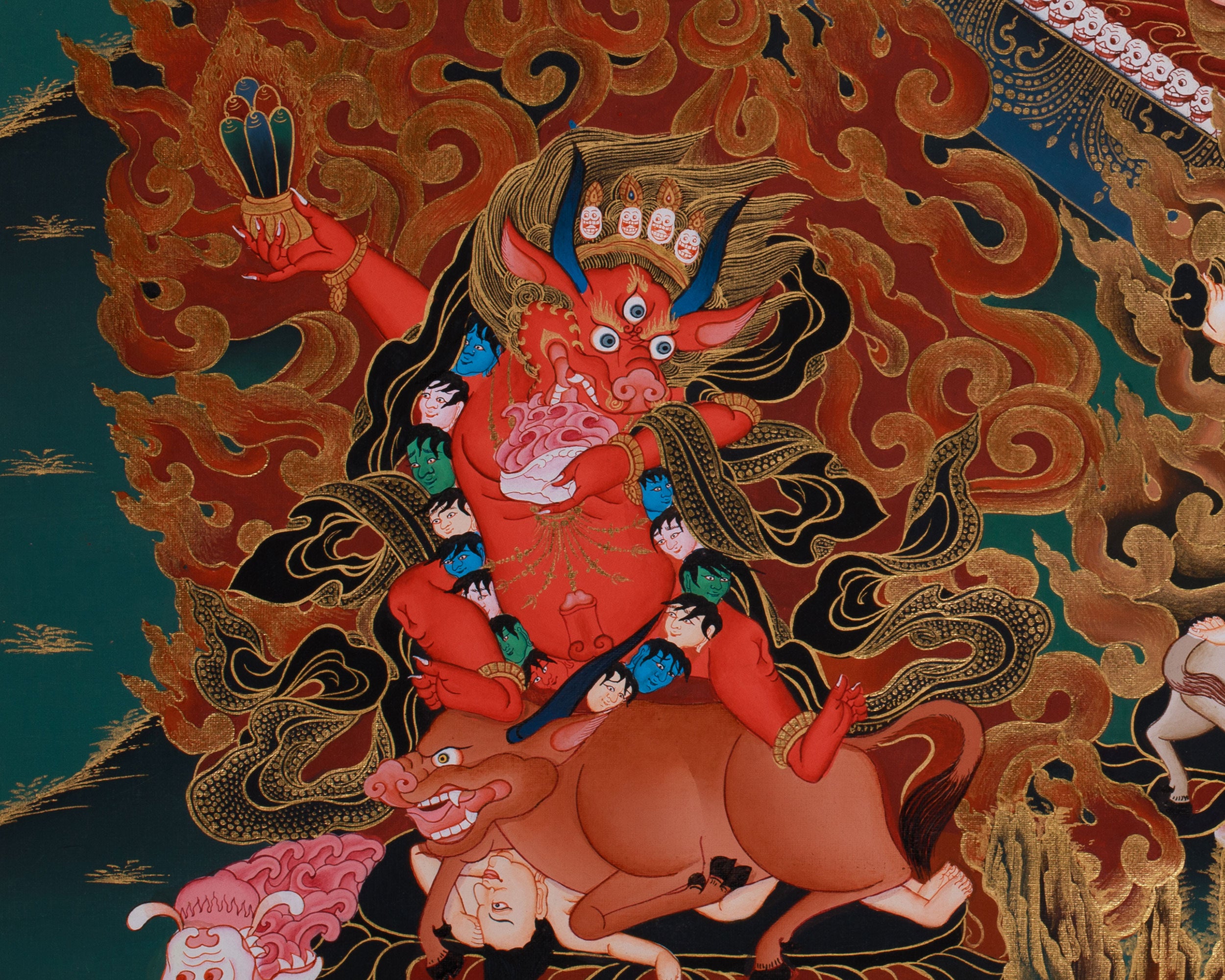 Fierce Yama Dharmaraja | Wrathful Dharma Protector and Lord of Death in Tibetan Buddhist Tradition