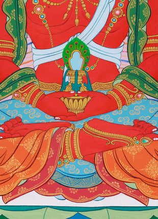 Amitayus with White Tara and Namgyalma Thangka