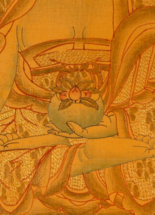 Tibetan Buddhist Painting Of Medicine Buddha Thangka | 24K Gold Style Hand Painted