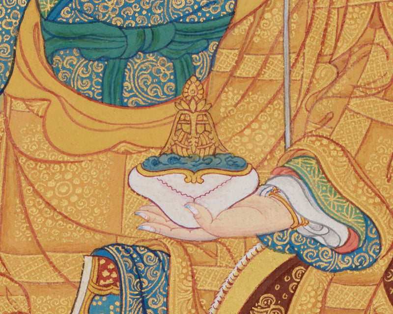 Guru Rinpoche With Amitabha Thangka | Spiritual Mastery and Wisdom