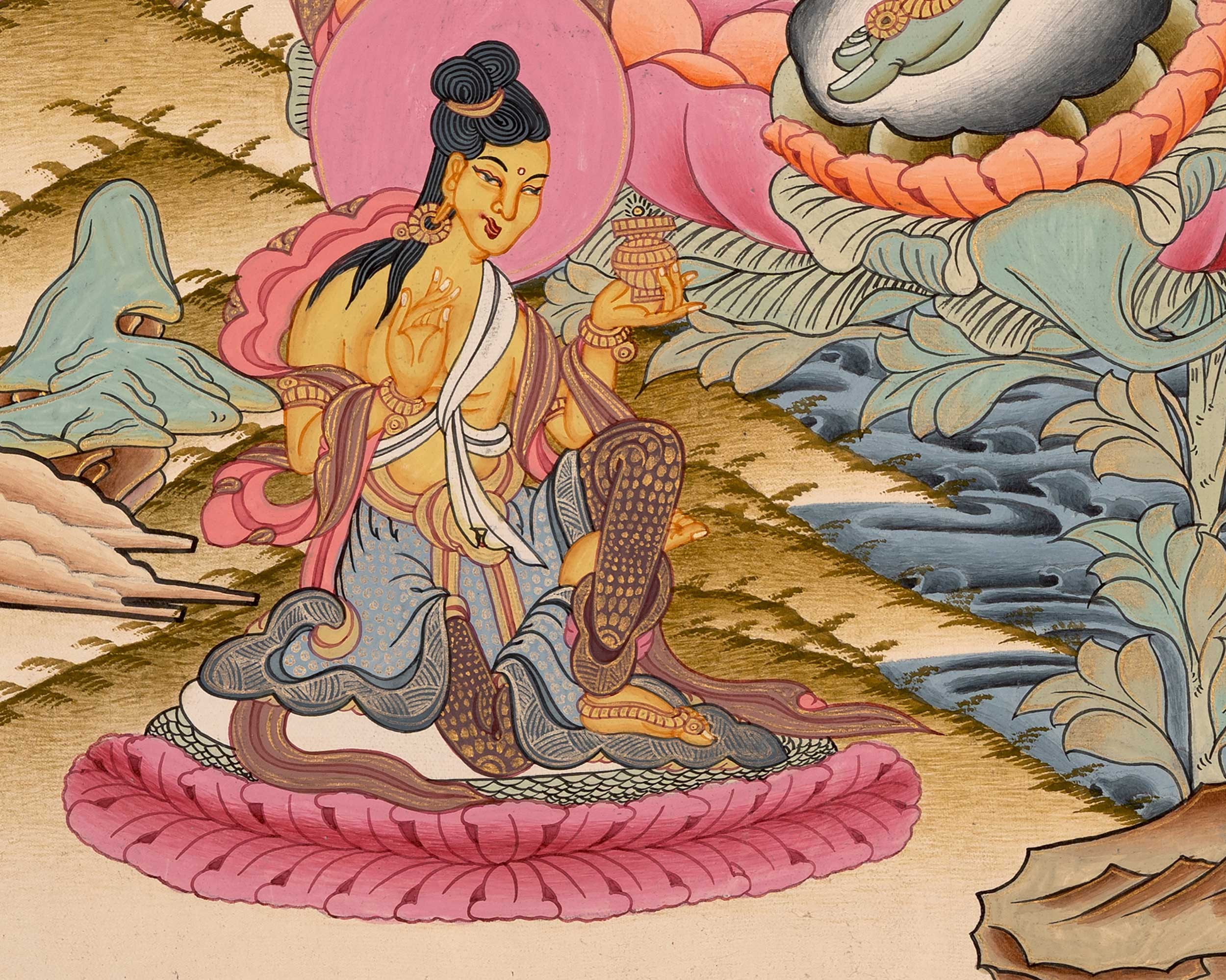 Green Tara Thangka Painting | Buddhist Gifts | Wall Decors