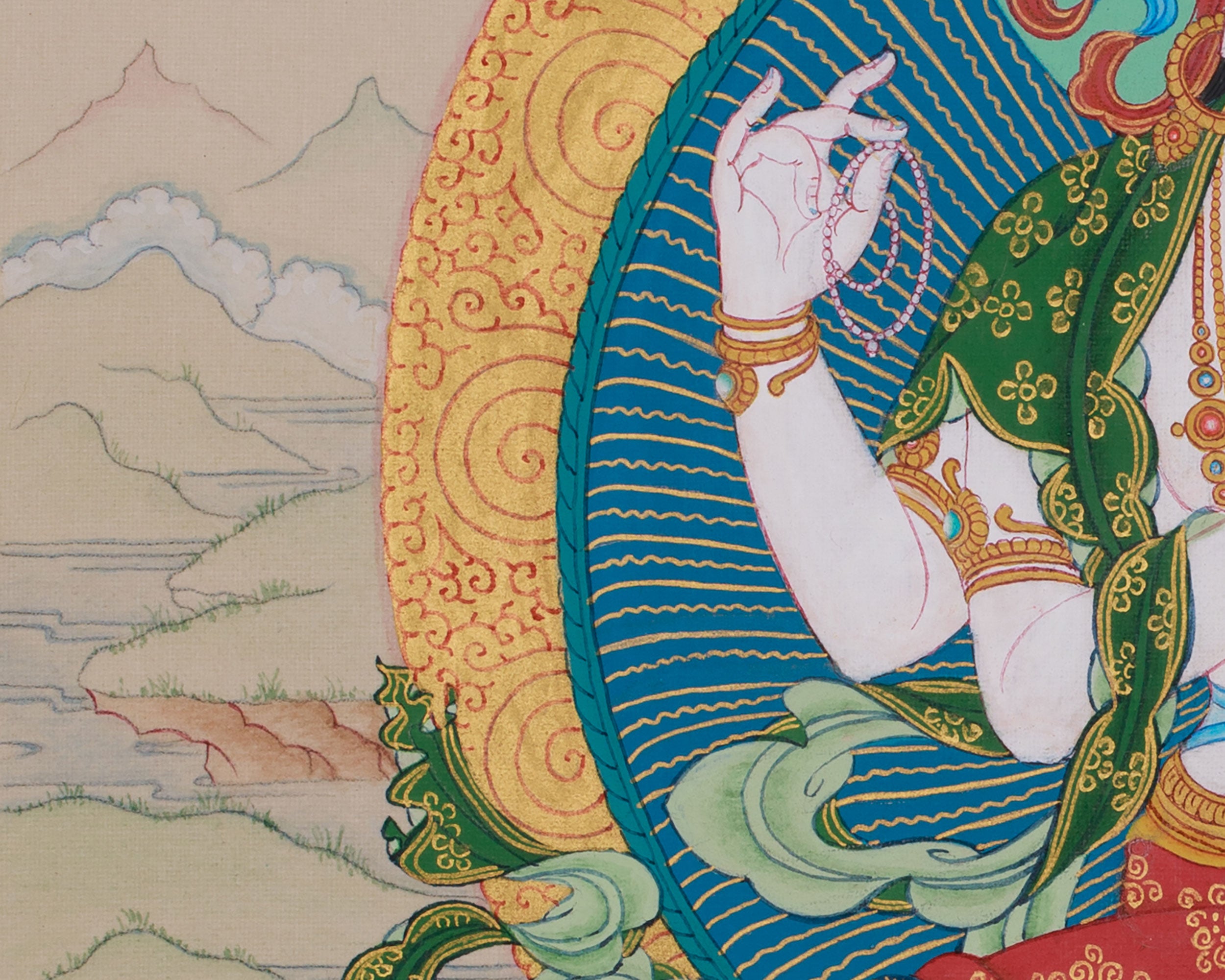 33cm Compassion Buddha, Chenrezig Painting | Bodhisattva of Infinite Mercy