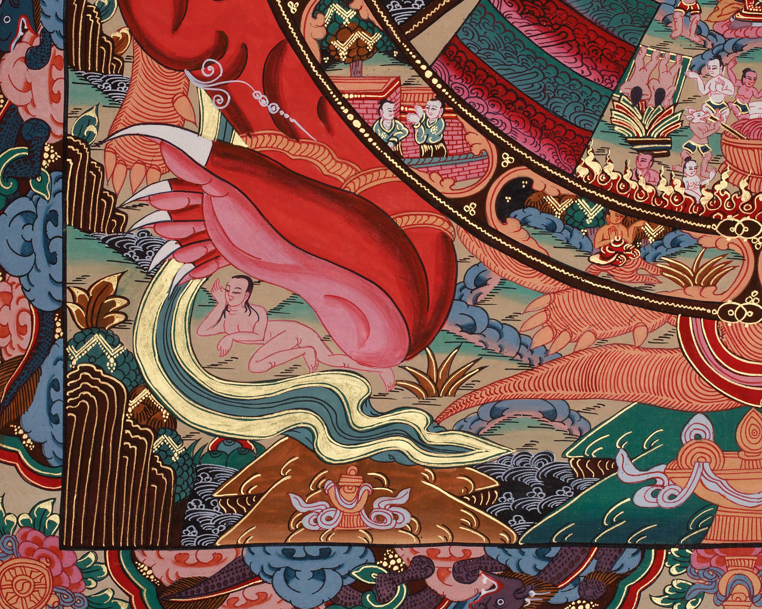 Tibetan Thangka of the Wheel of Life | Sacred Artwork