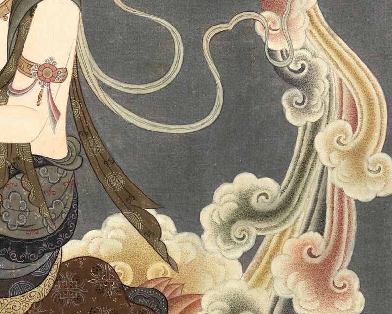 Bodhisattva Art in Japanese Style | Japanese Bodhisattva Thangka | Traditional Hand Painted Artwork