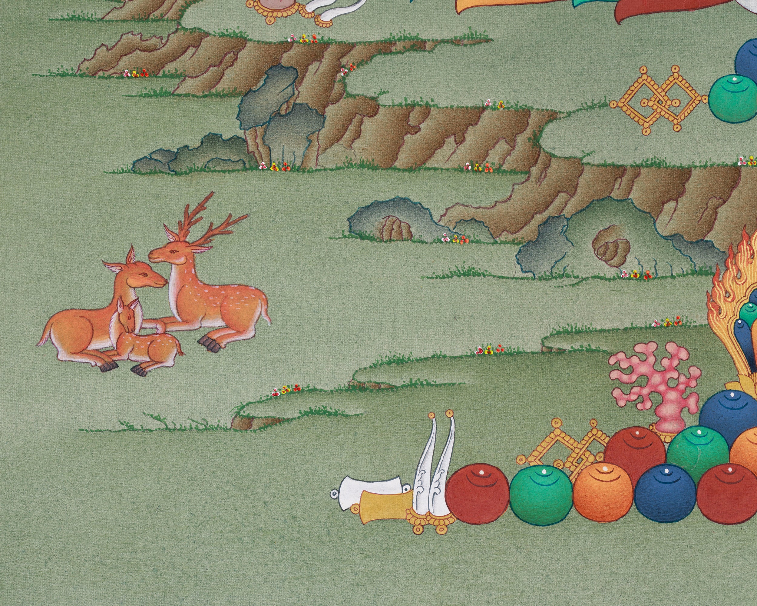 Traditional Gautam Buddha Thangka Painting |  Enlightened Buddha, Shakyamuni