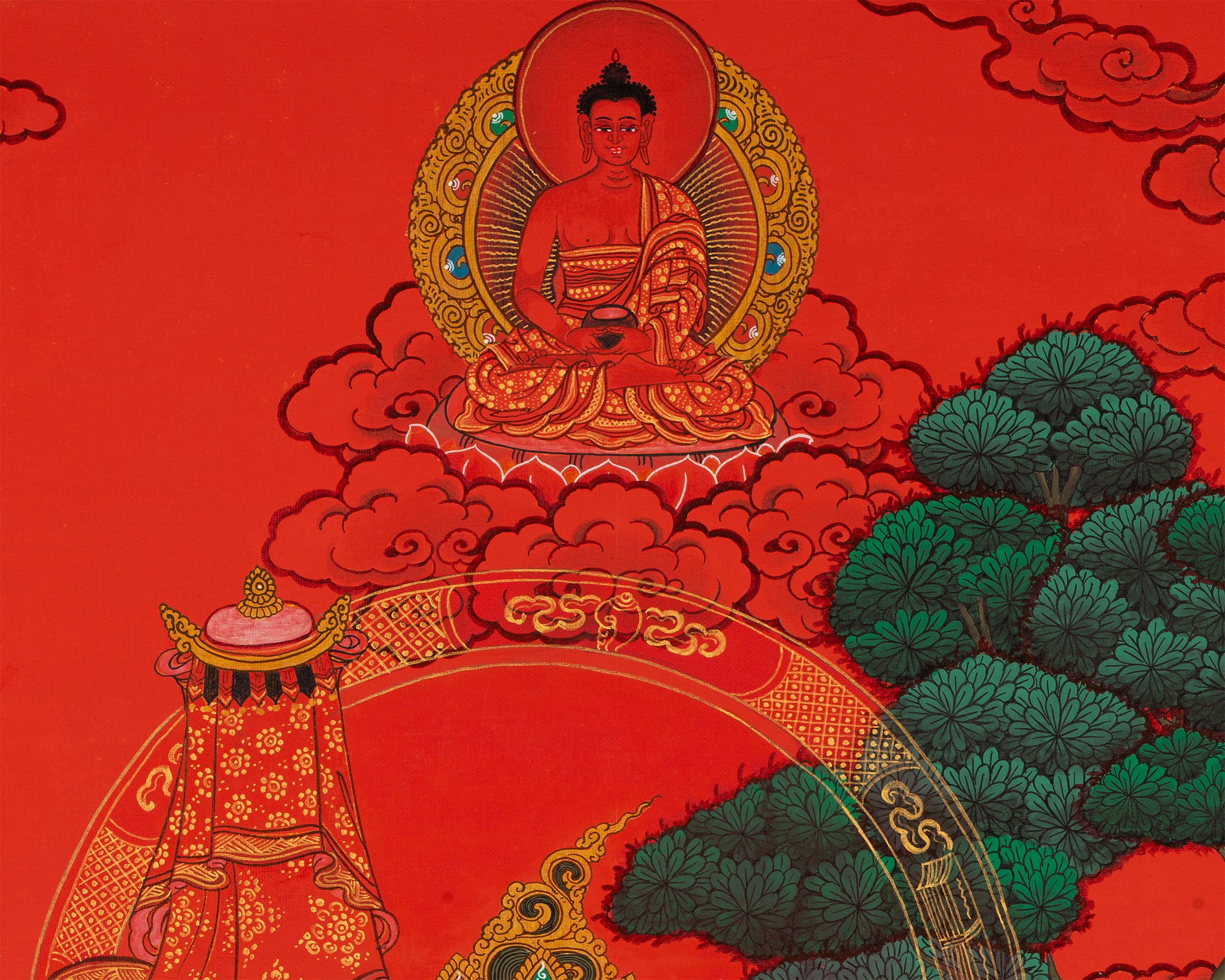 Hand-Painted Namtoshe Thangka | The Wealth Deity of Prosperity and Abundance
