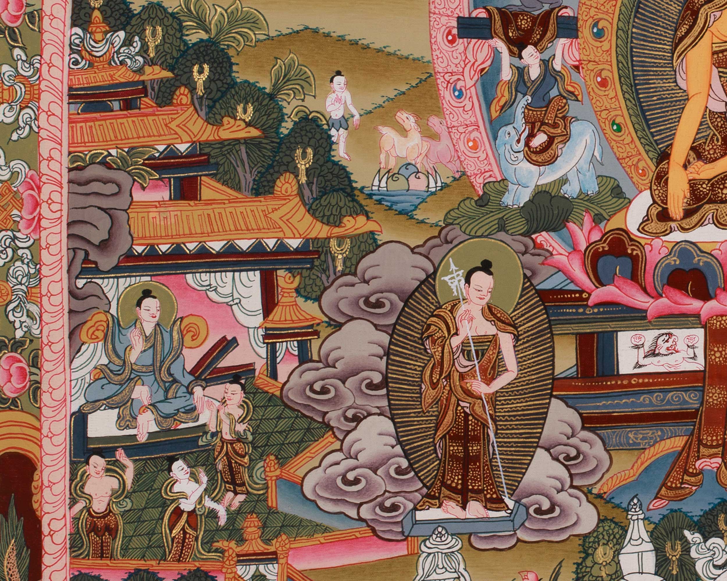 Buddha Life Story Thangka | Buddha of Enlightenment