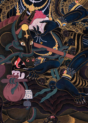 Palden Lhamo Kali Thangka Painting For Mindfulness | Sacred Mahakali Art for Daily Practice