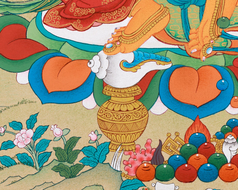 Tibetan Buddhist Deity of Wealth Art | Dzambhala Painting