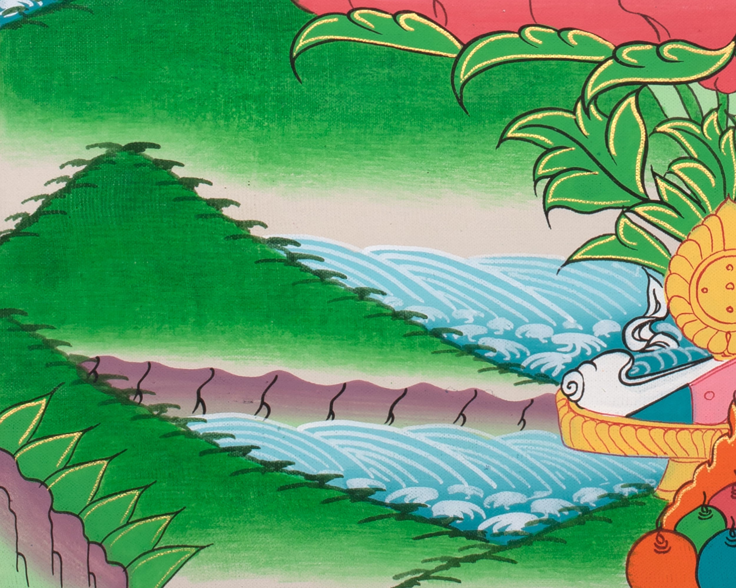 Avalokiteshvara Chenrezig Thangka | Bodhisattva Tibetan Art | Wall Hanging Decor
