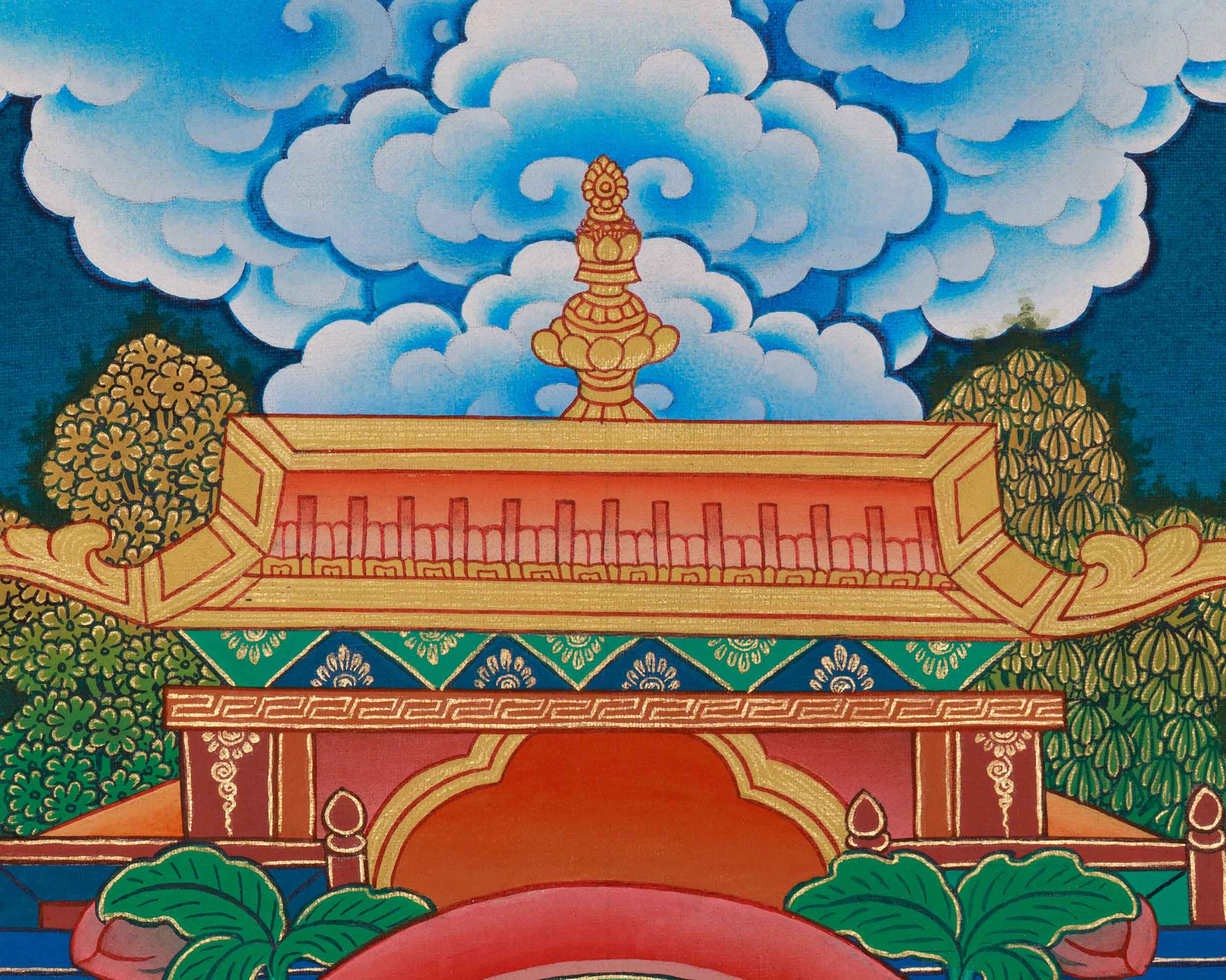Amitabha Buddha Sukhavati Thangka | Embodying Compassion and Eternal Peace