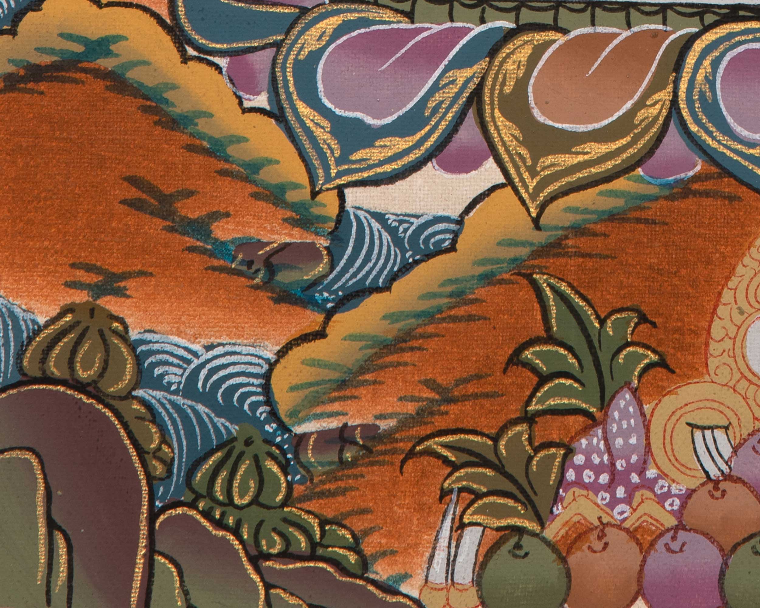 Vaisravana Tibetan Thangka | God Of Wealth | Wall Decors