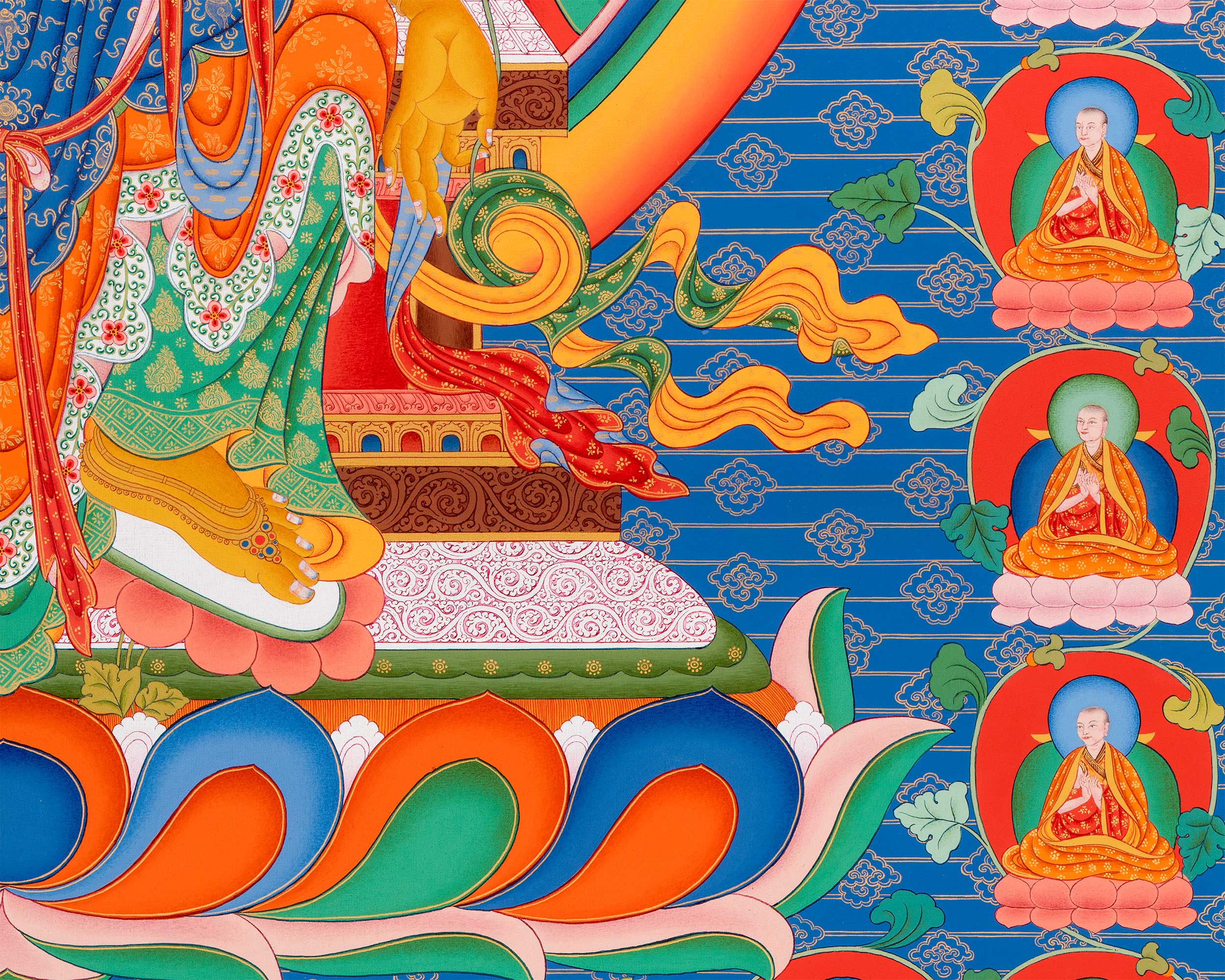 Maitreya Bodhisattva Thangka Print | The Future Buddha |  Buddhist Spiritual Gift Ideas