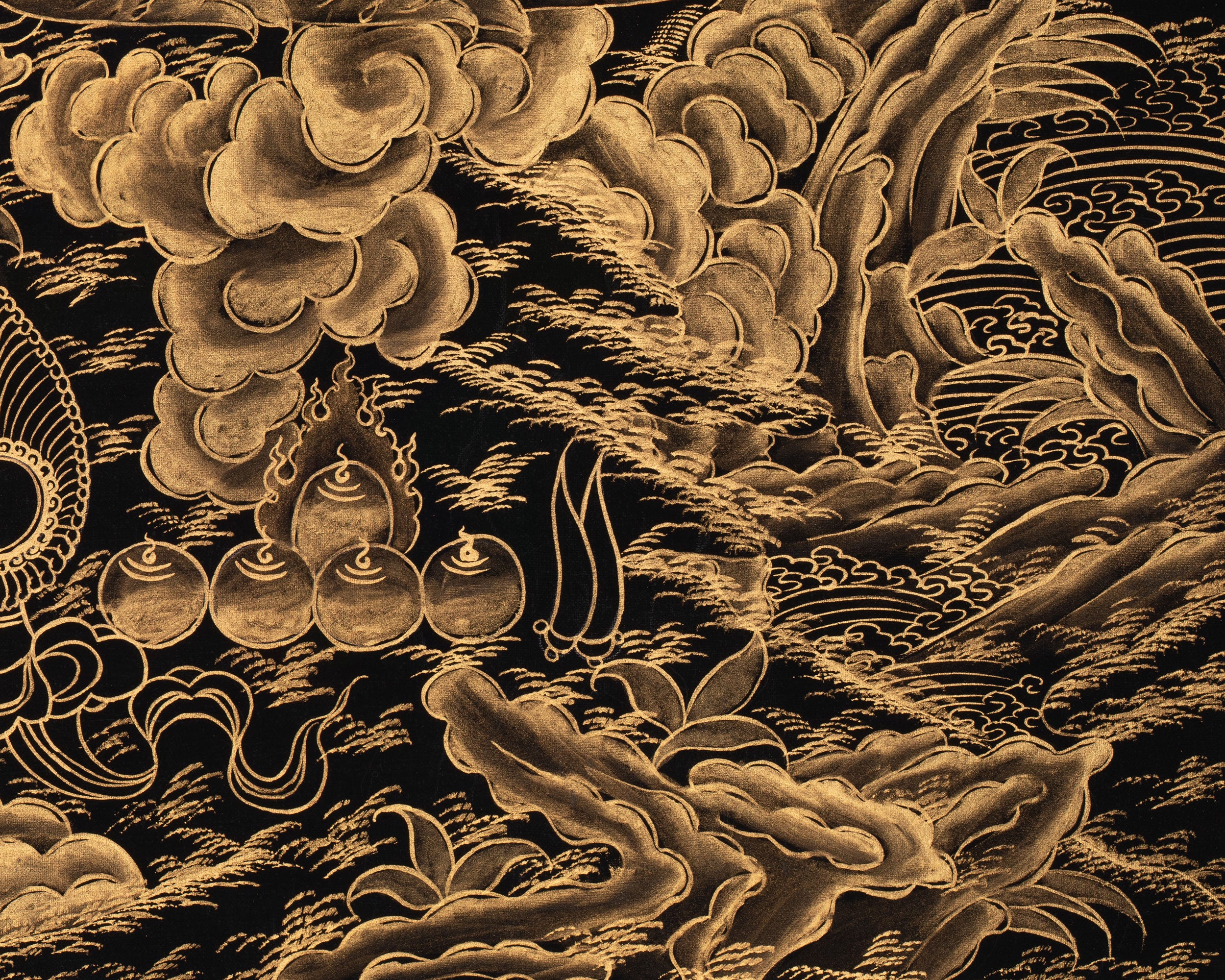 Gold Green Tara Thangka | Tibetan Art of Compassion and Protection