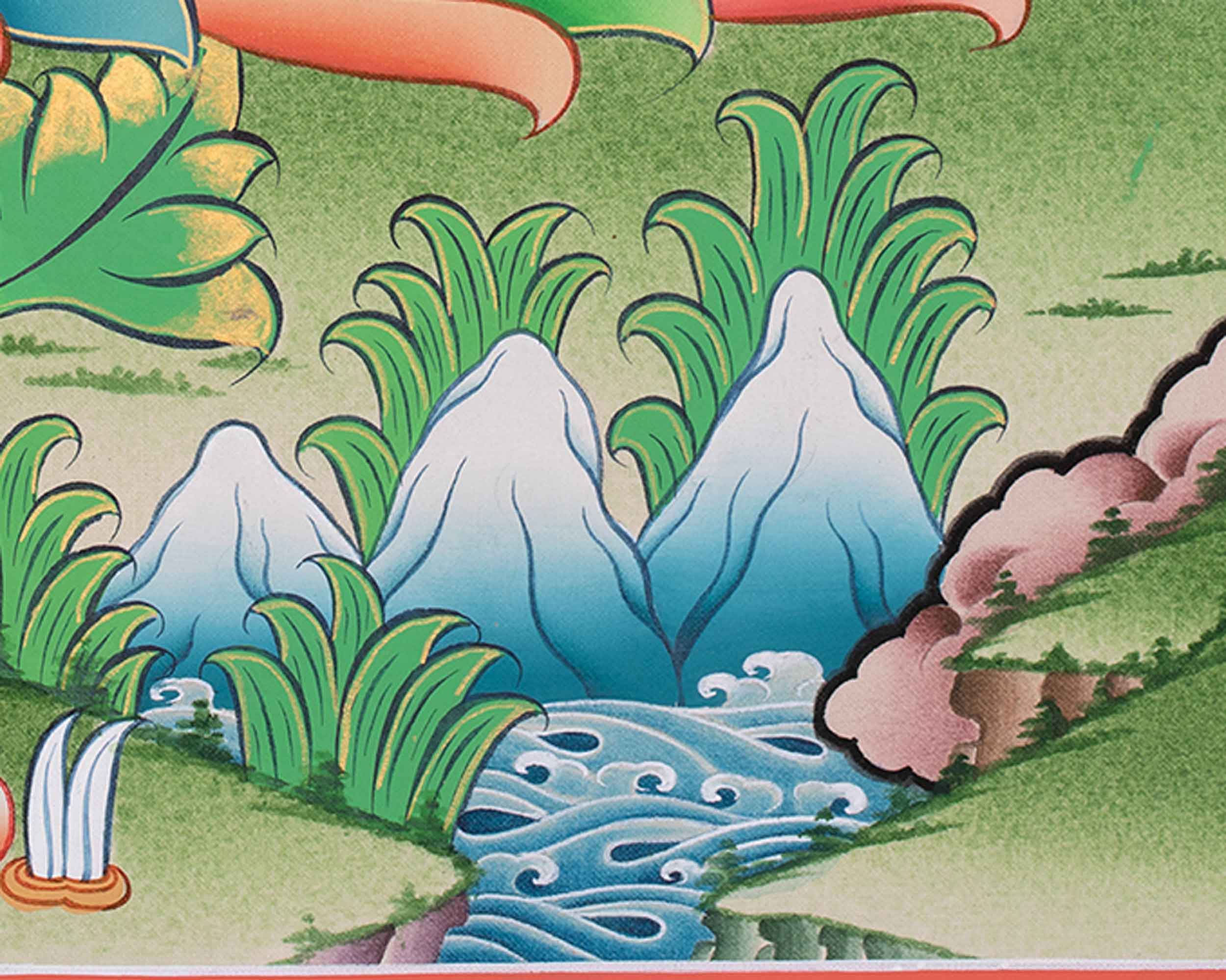 The Buddha Of Infinite Light Thangka | Amitabha Buddha Artwork | Journey to Pure Land