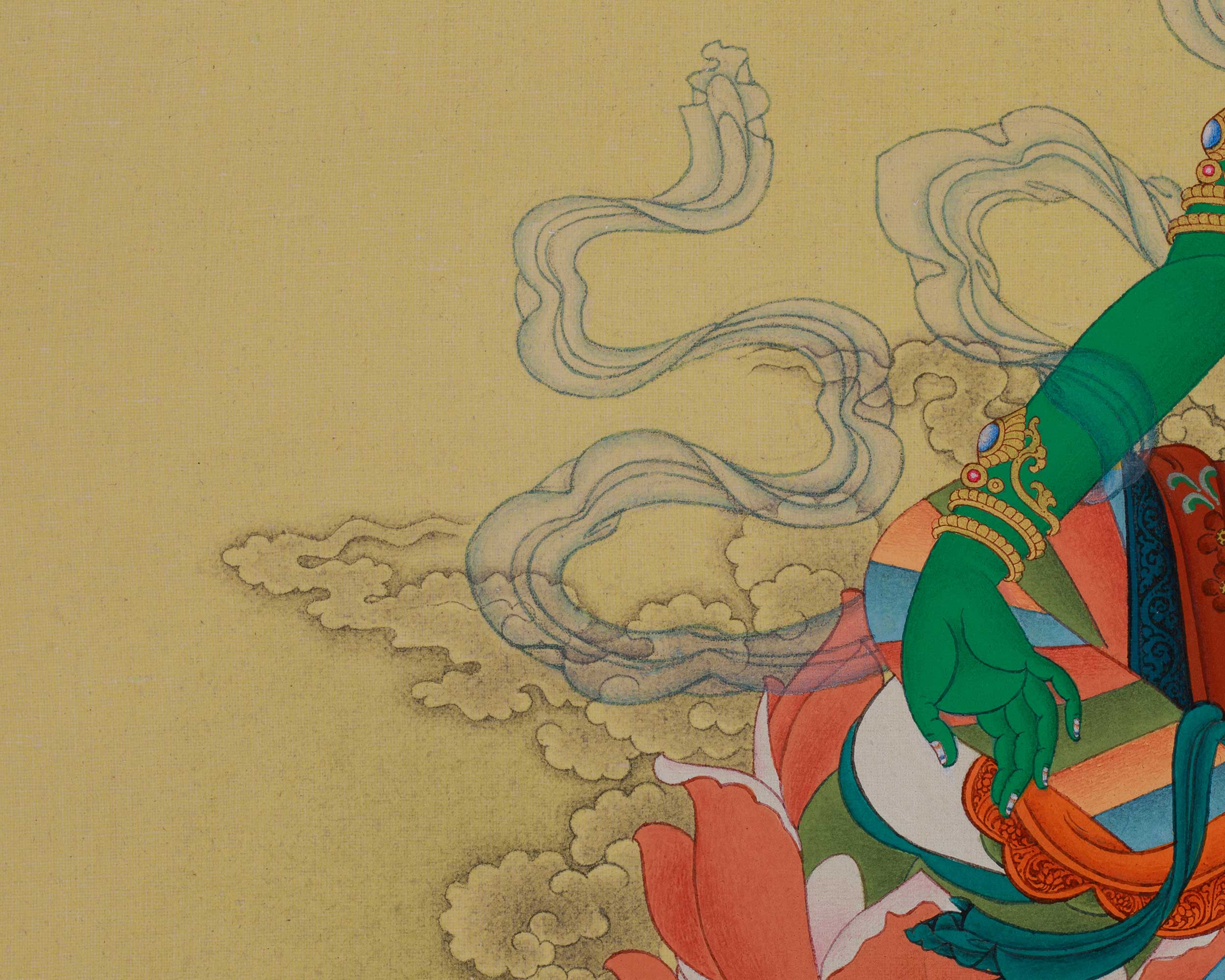 Female Bodhisattva Green Tara Art | The Mother of Liberation | Compassion Deity