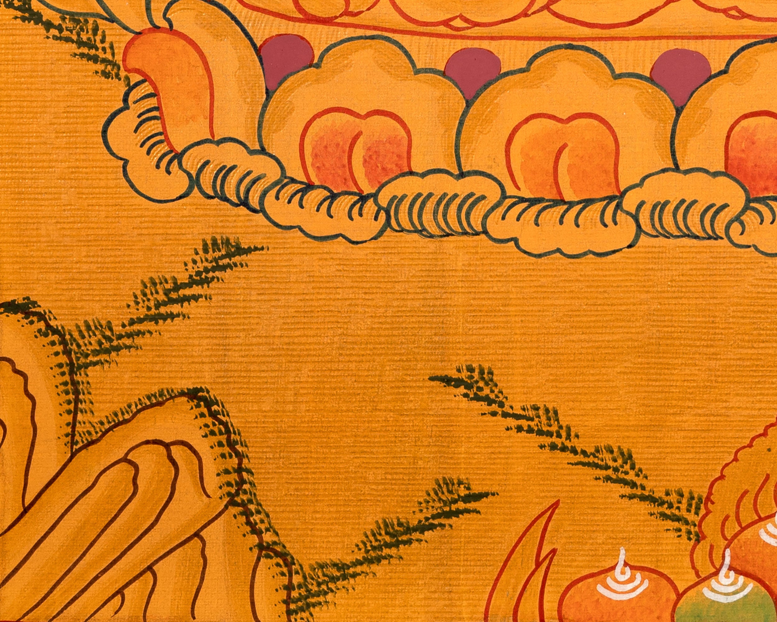 Sacred Thangka of Four-Armed Chenrezig | Tibetan Bodhisattva of Compassion