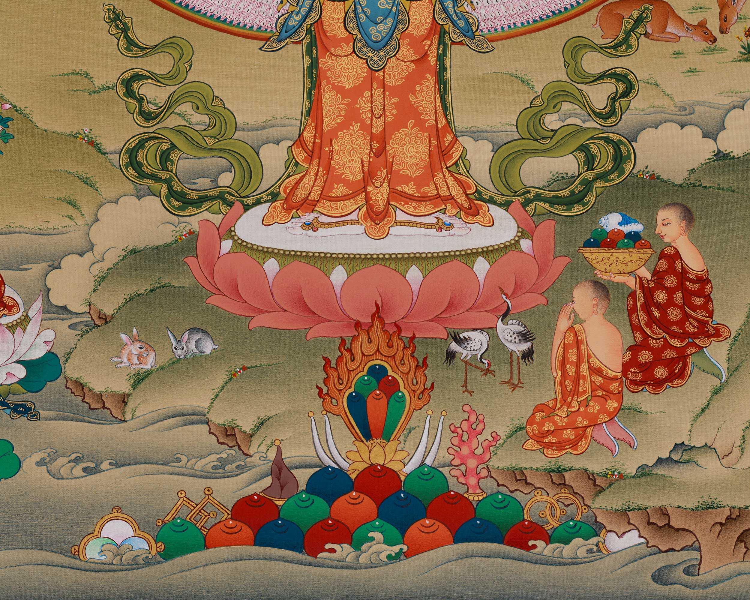 Traditional Thangka of 1000-Armed Chenrezig | Tibetan Compassion Deity
