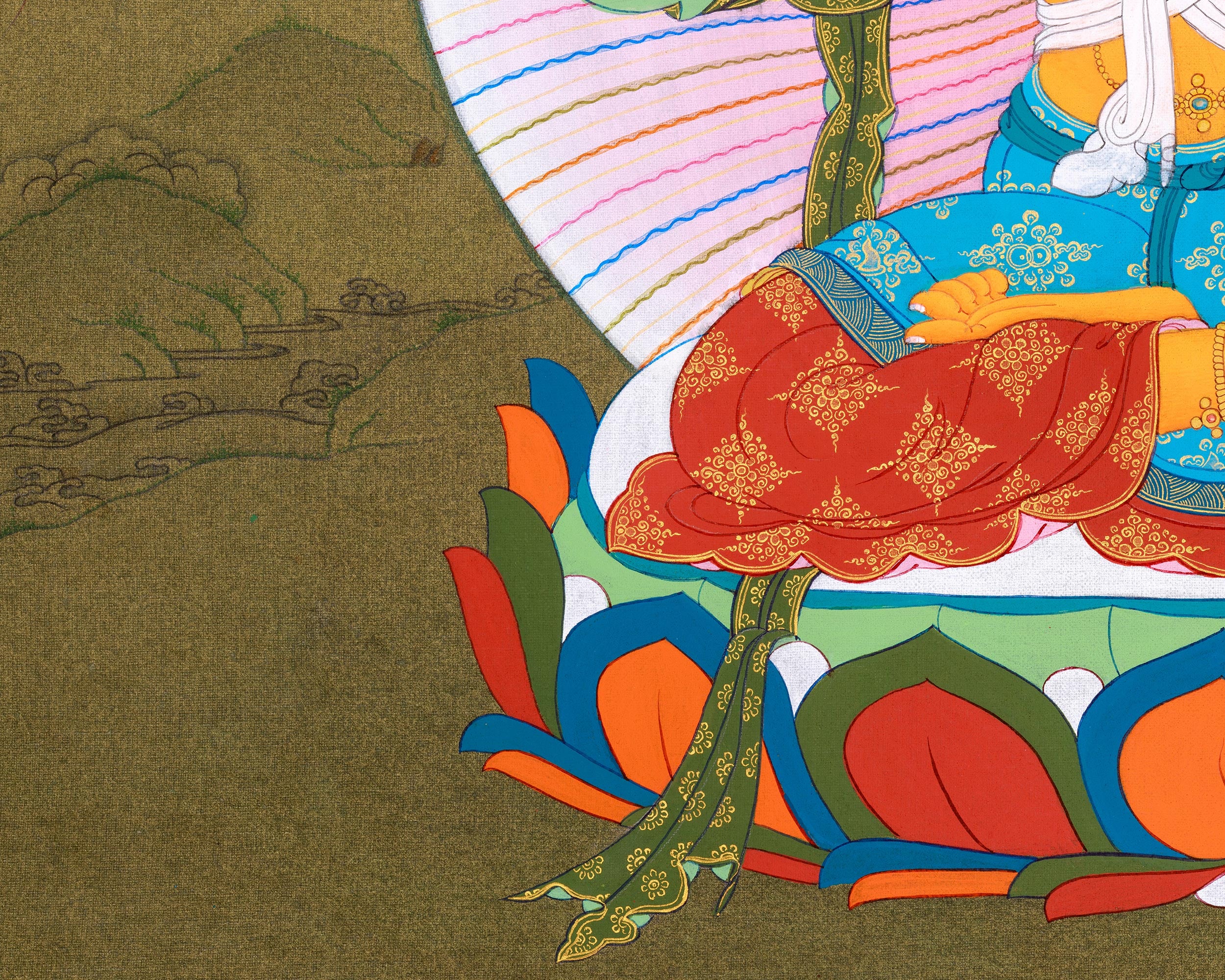 Manjushri Bodhisattva Thangka | Wisdom Buddha in Karma Gadri Style