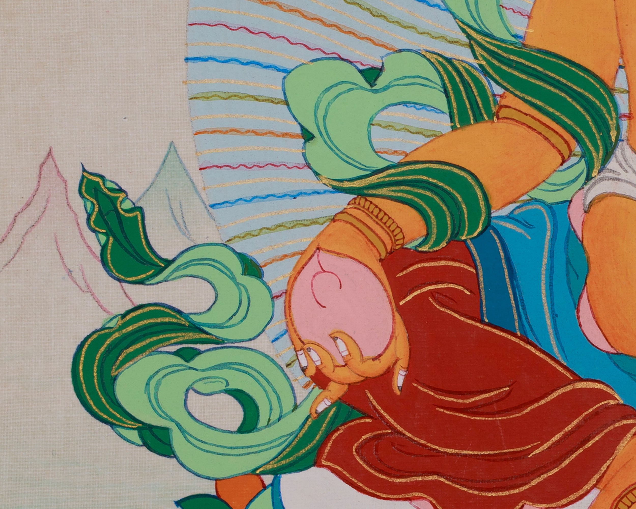 The God of Wealth, Dzambhala Thangka | Buddhist Deity of Prosperity