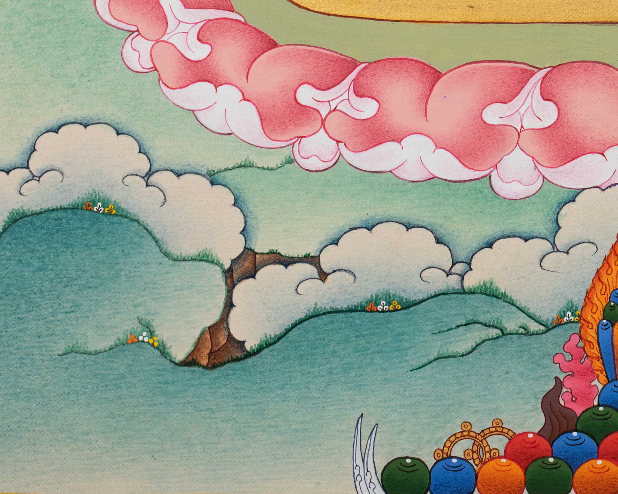 Buddhist Deity Vajrapani Thangka | Vajrayana Wall Decor