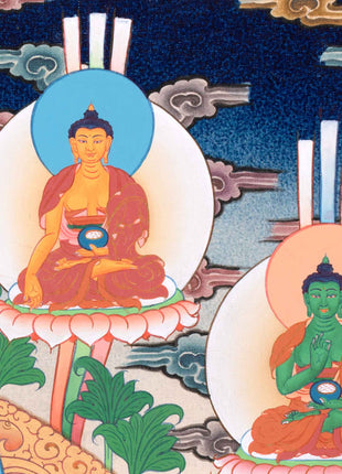 Green Tara Thangka with Other Deities | Wall Art for Tranquility