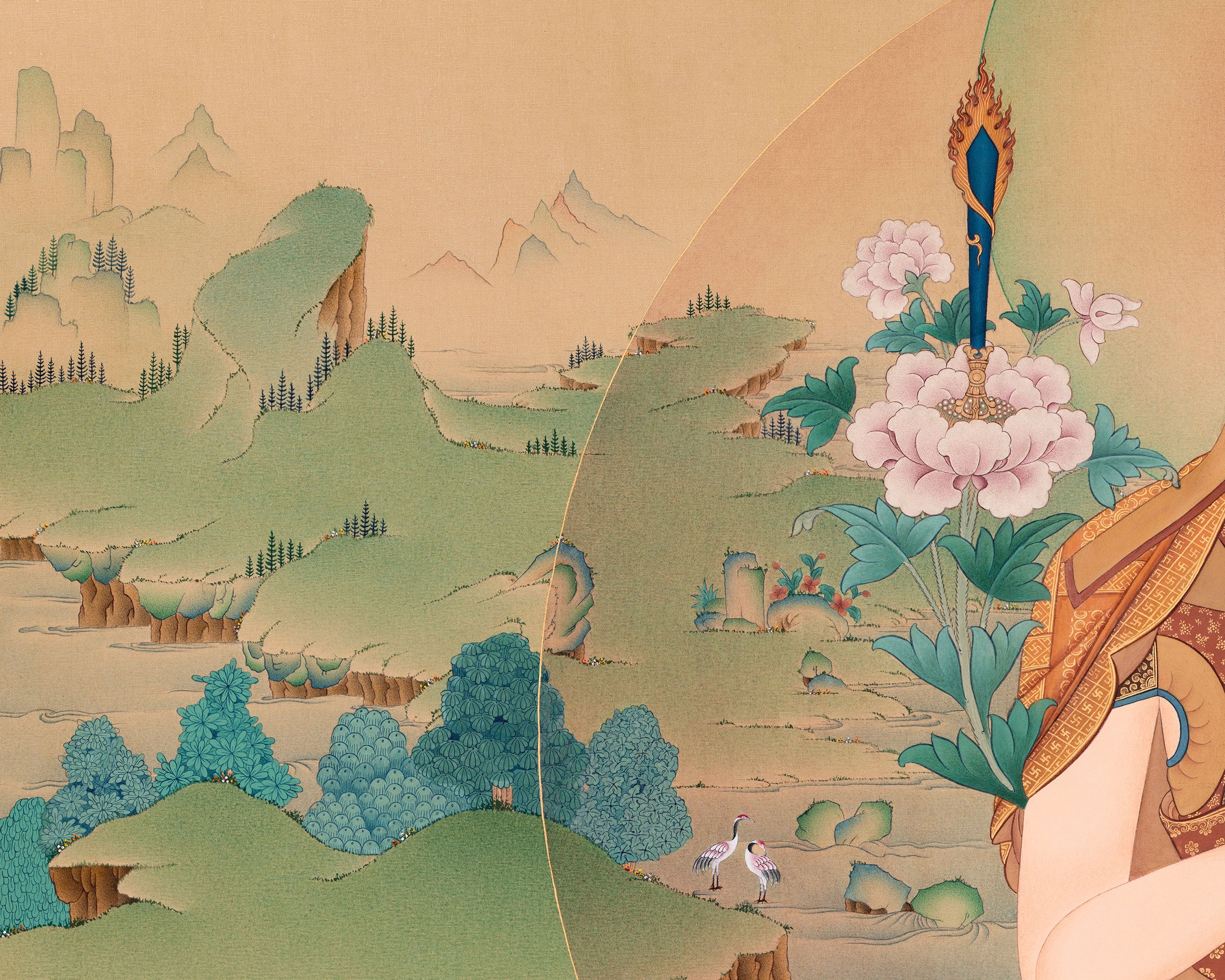 Je Tsongkhapa Tibetan Thangka Painting | High Quality Canvas Print