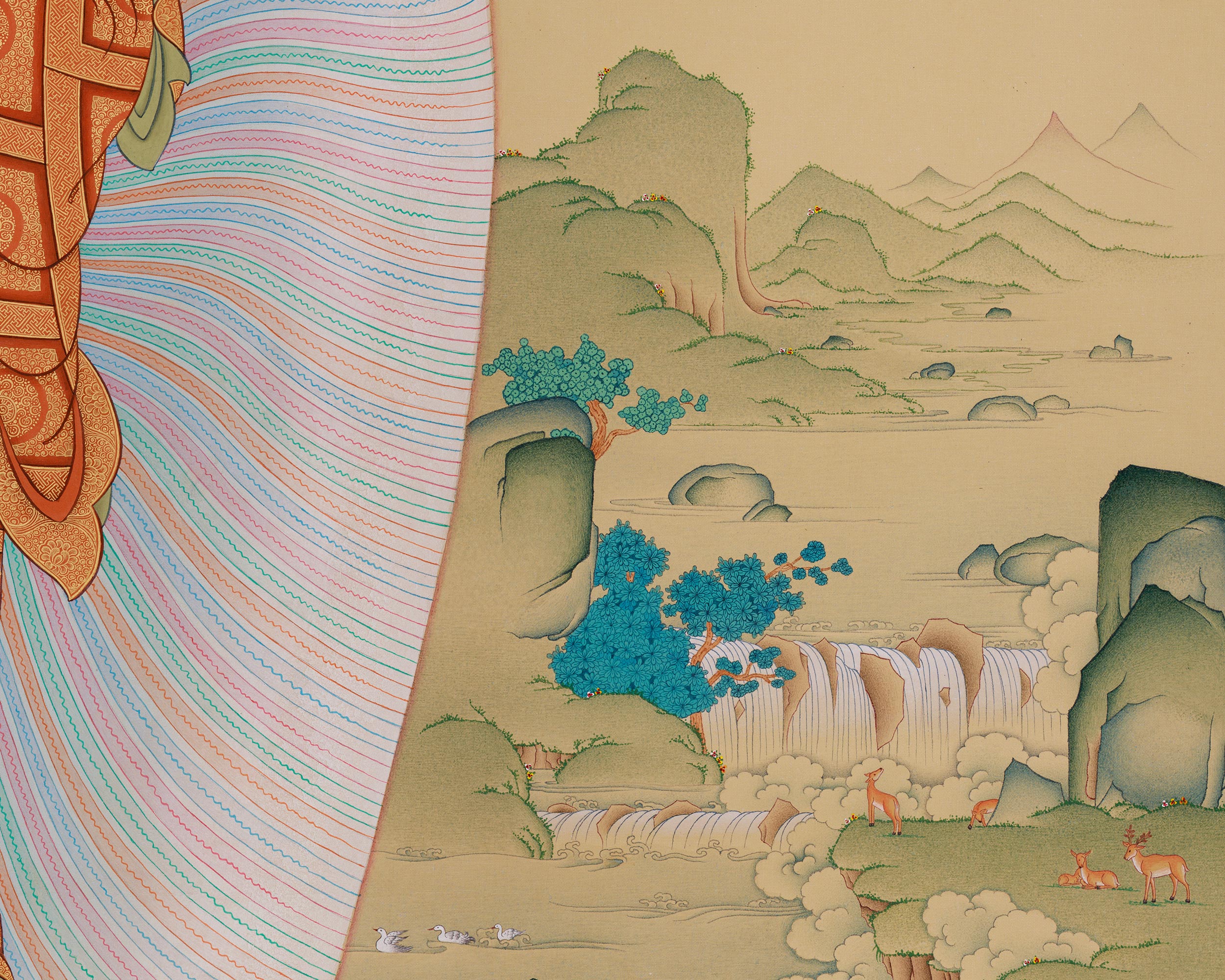 Standing Historical Buddha Shakyamuni Thangka | A Masterpiece of Serenity and Enlightenment