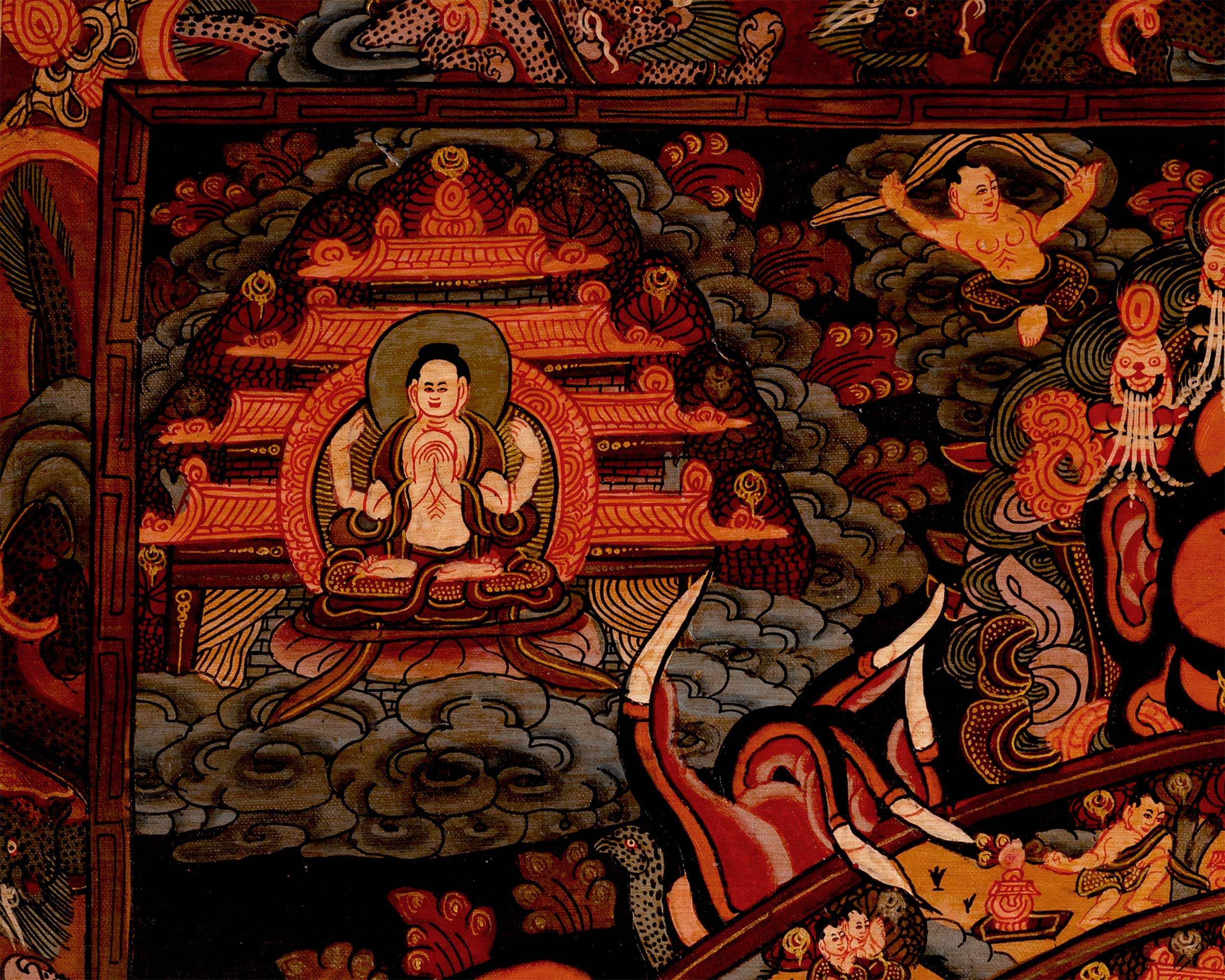 Oil Varnished Wheel of Life Thangka | A Sacred Symbol of Samsara and Enlightenment