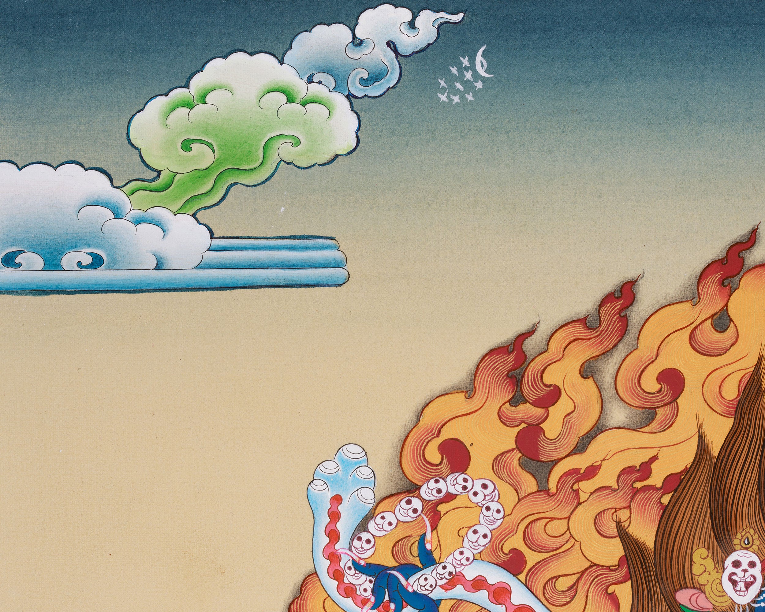 6-Armed Mahakala Print | Fierce Guardian of the Dharma in High-Quality Digital Artwork