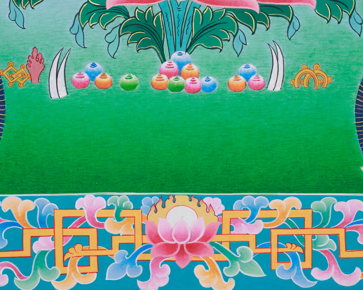 Goddess White Tara Thangka Art | Tibetan Buddhist Healing Artwork | Sita Tara