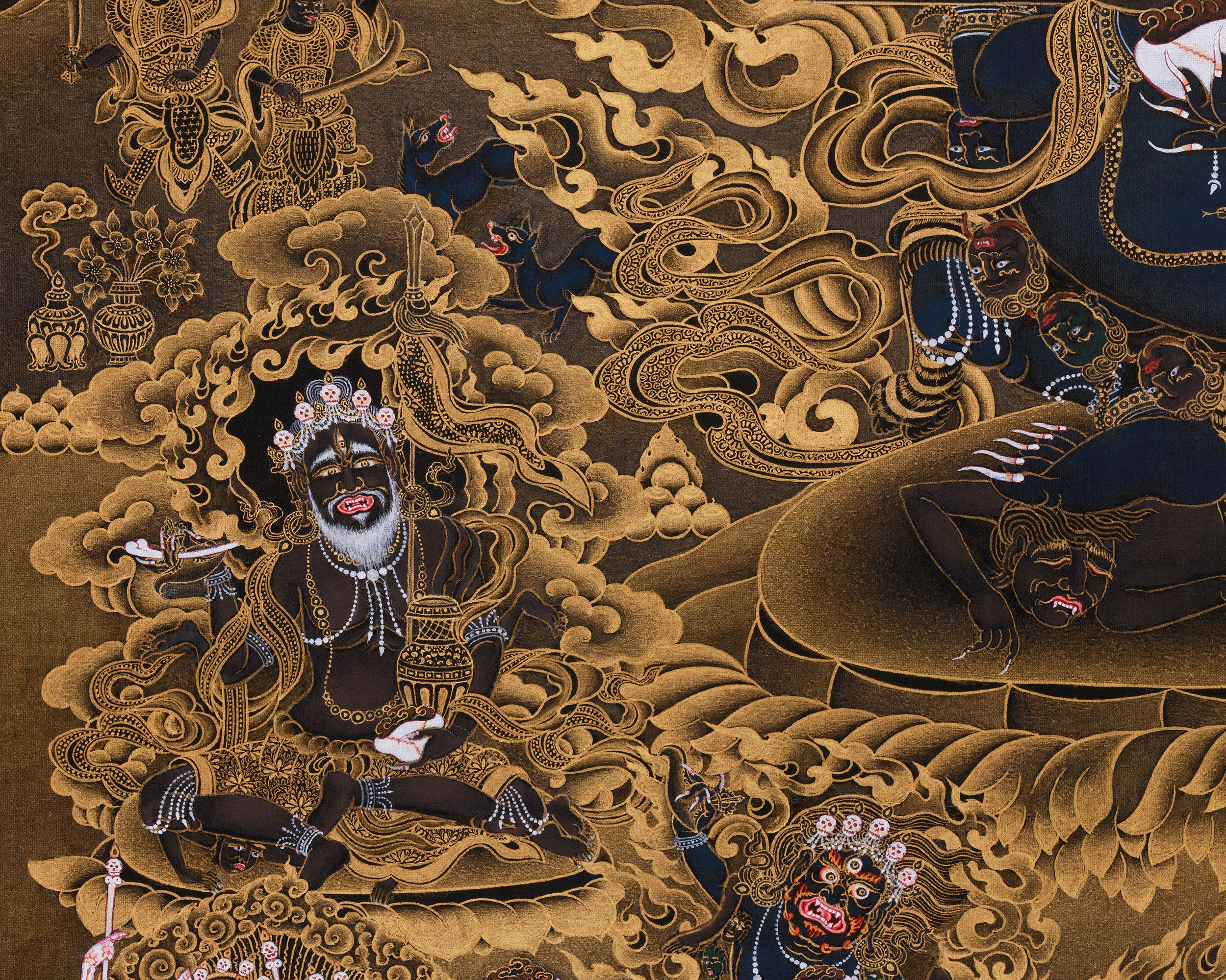 Wrathful Sakya Mahakala Thangka | Dharmapala of Sakya Tradition