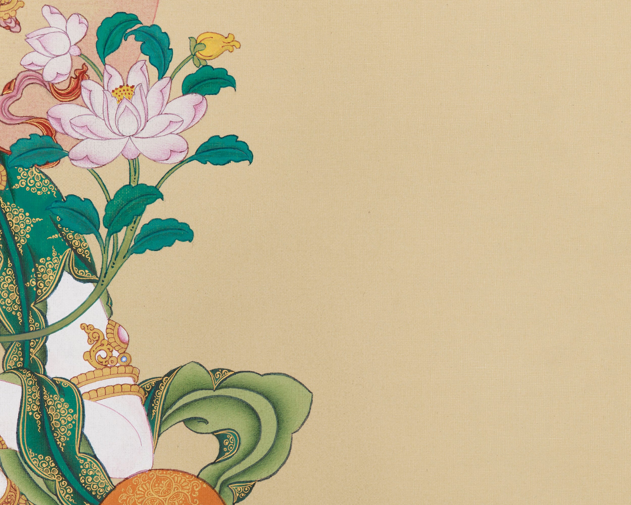 Divine Two-Armed Chenrezig Artwork | The Compassionate Bodhisattva Thangka