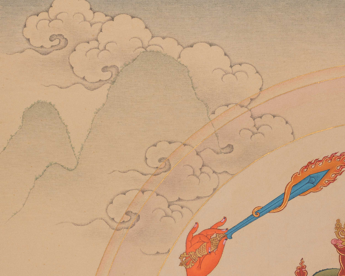 Divine Manjushri Thangka | Buddhist Art of Wisdom and Enlightened Knowledge