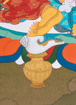 Yellow Dzambhala with Jewel Mongoose - Prosperity and Wealth