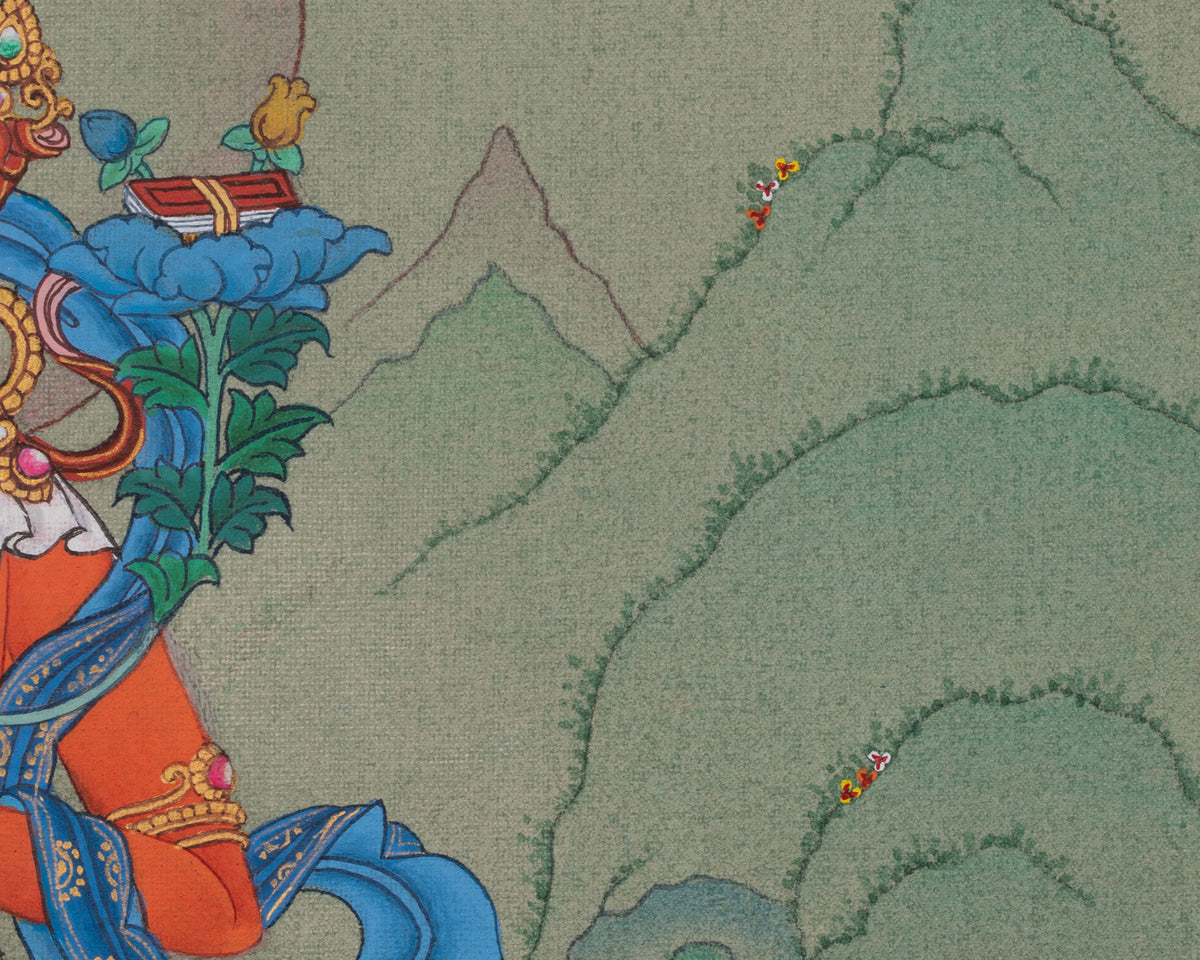Manjushri Meditation Art | Bodhisattva of Wisdom and Enlightened Knowledge