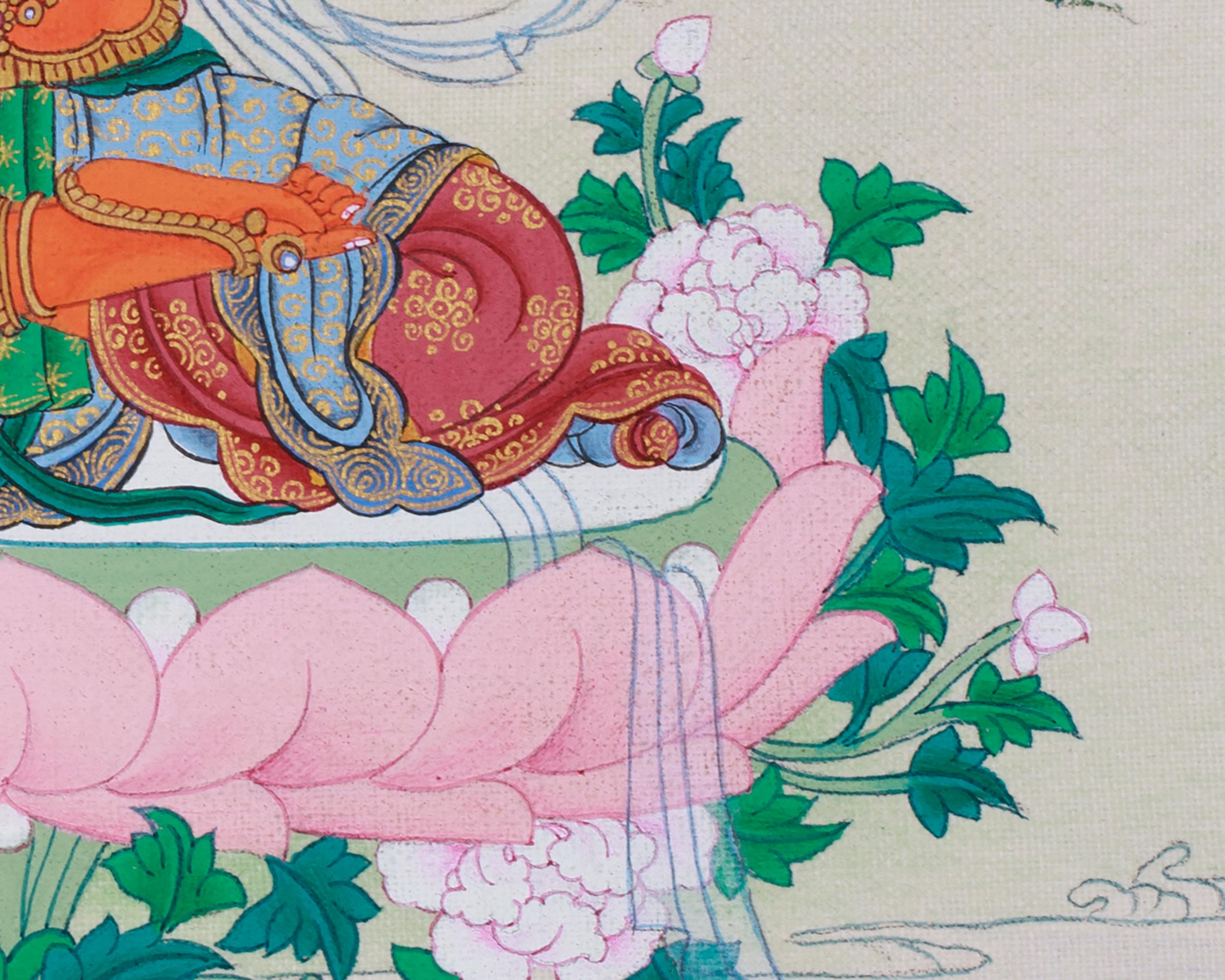 Manjushri Buddhist Thangka | The Divine Bodhisattva of Wisdom and Knowledge