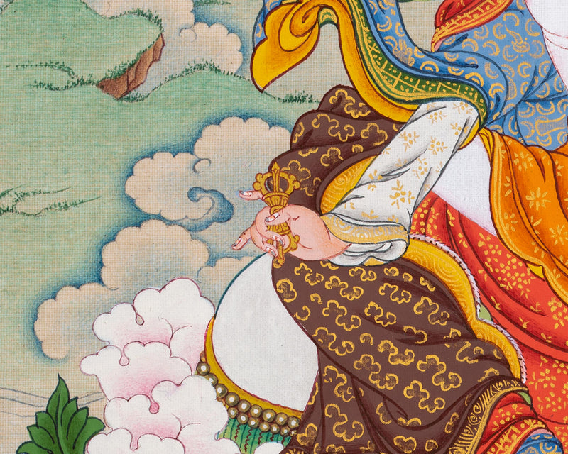 Guru Padmasambhava Digital Print | Guru Rinpoche and Yeshe Tsogyal Thangka Artwork