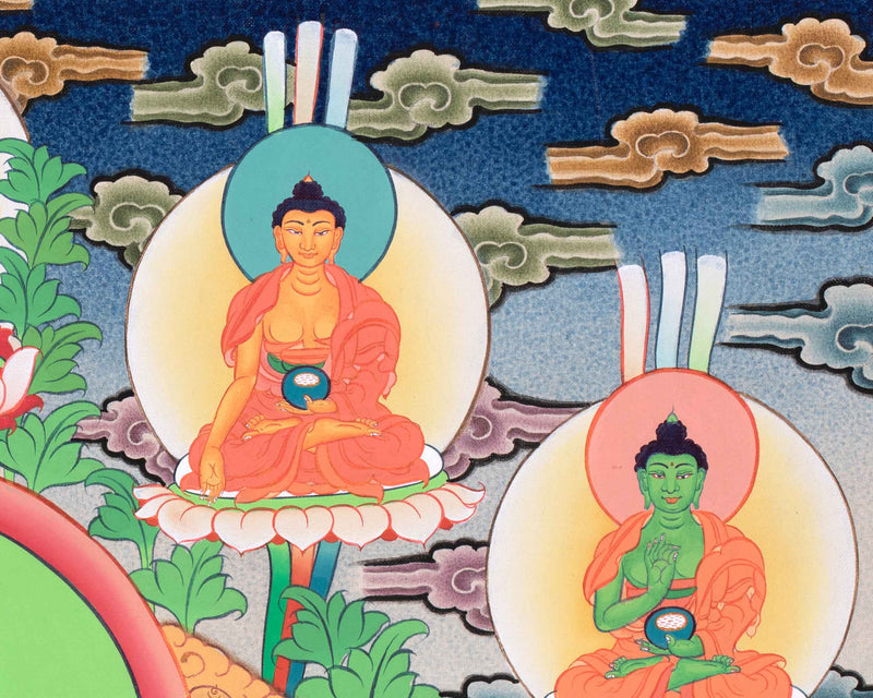 Manjushri Wisdom Bodhisattva | Chenrezig and Vajrapani | Five Dhyani Buddhas