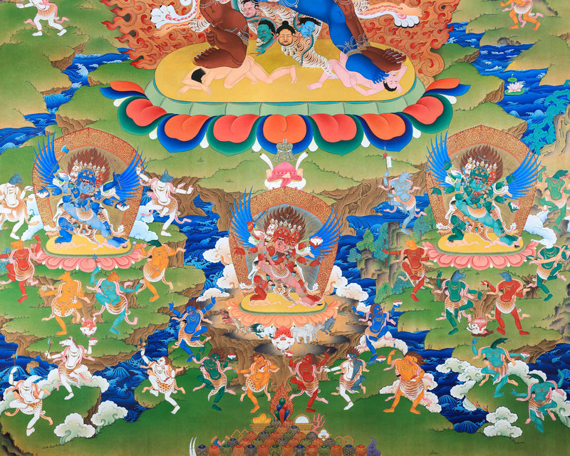 100 Deities of Bardo Thangka: 2 Prints Set