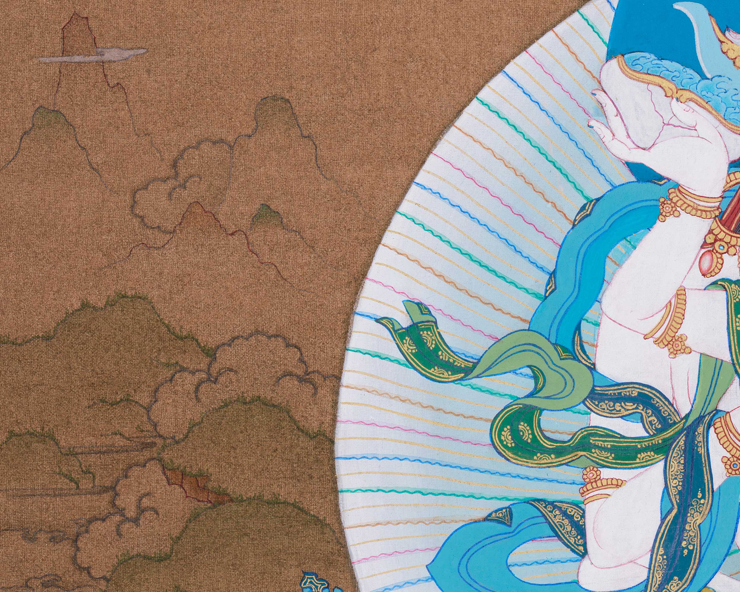 Traditional Thangka of Vajrasattva with His Consort | Symbol of Purification
