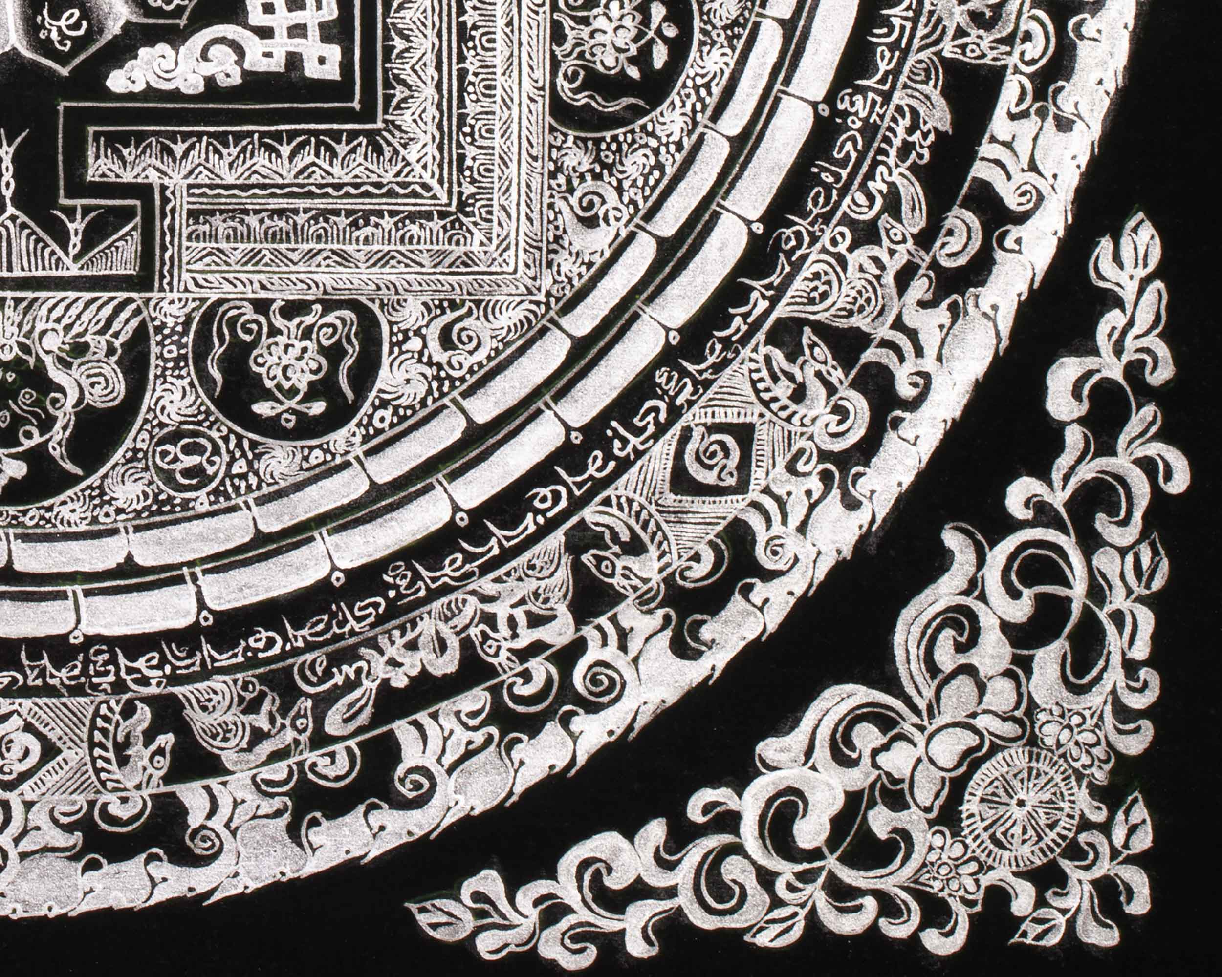 High-Quality Mantra Mandala in Pure Silver | Tibetan Buddhist Symbol for Protection