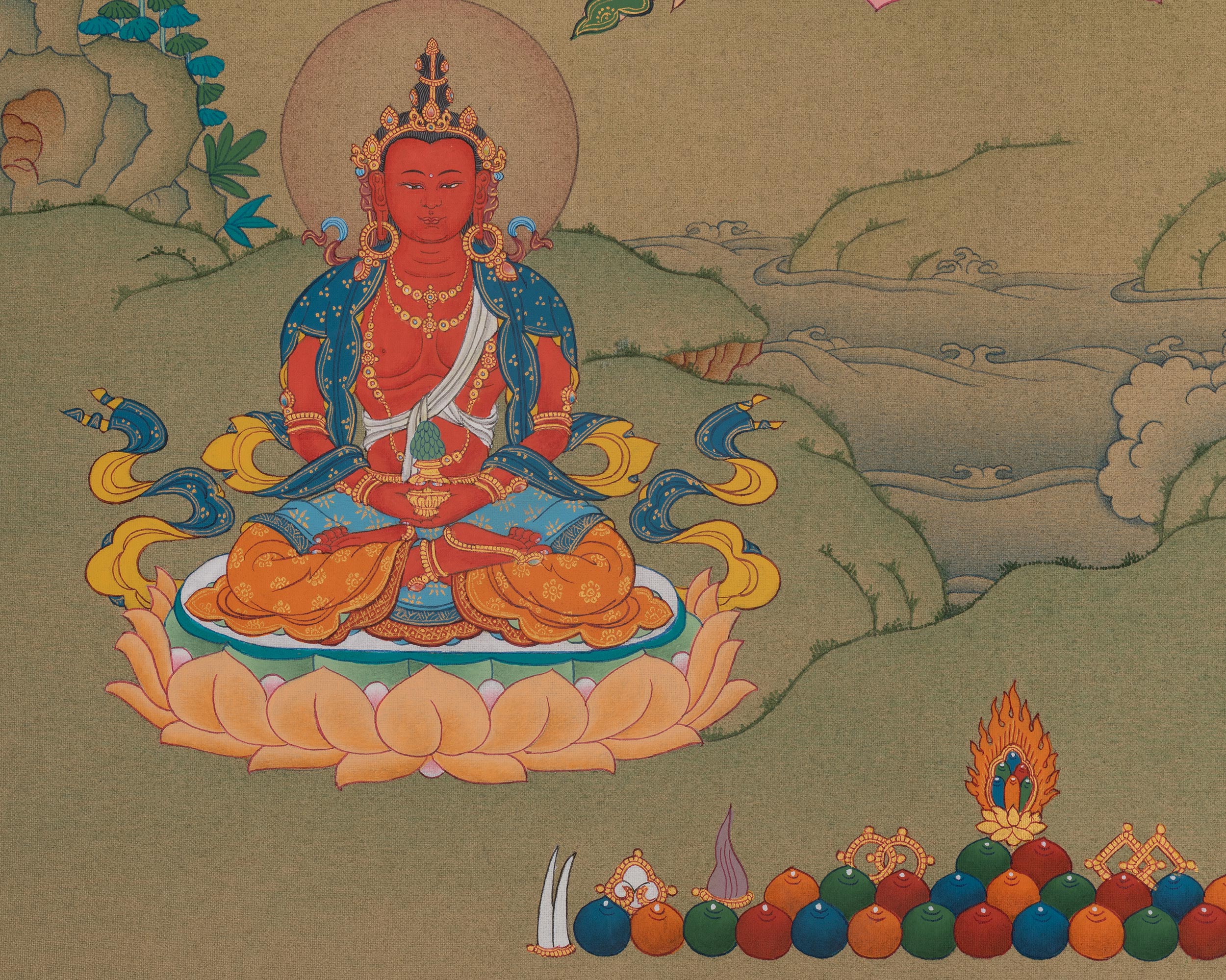 White Tara Seven Eyed Deity | Longevity Artwork | Thangka Painting