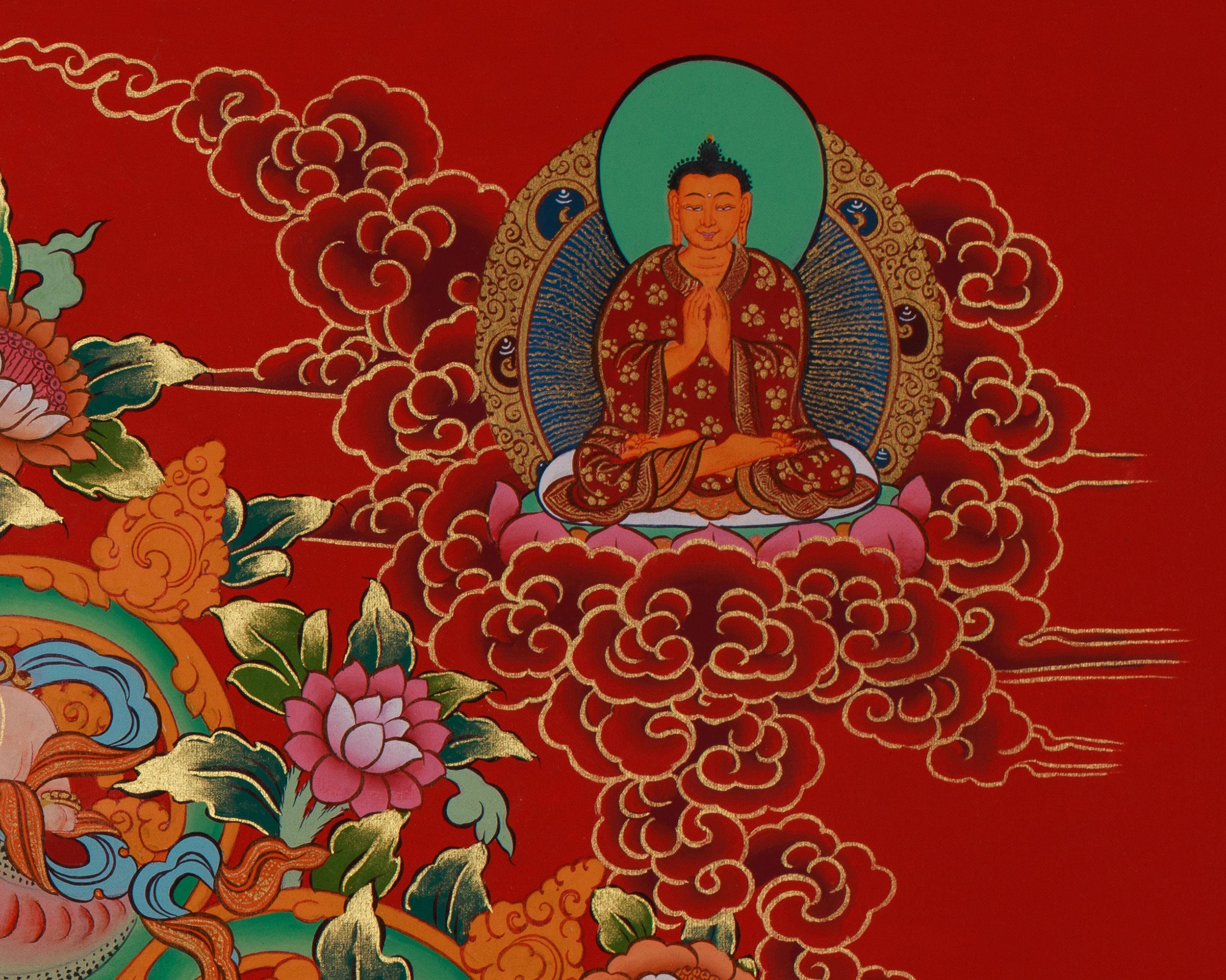Tara with Buddhas and Bodhisattvas | White Tara Thangka for Healing, Wisdom & Longevity
