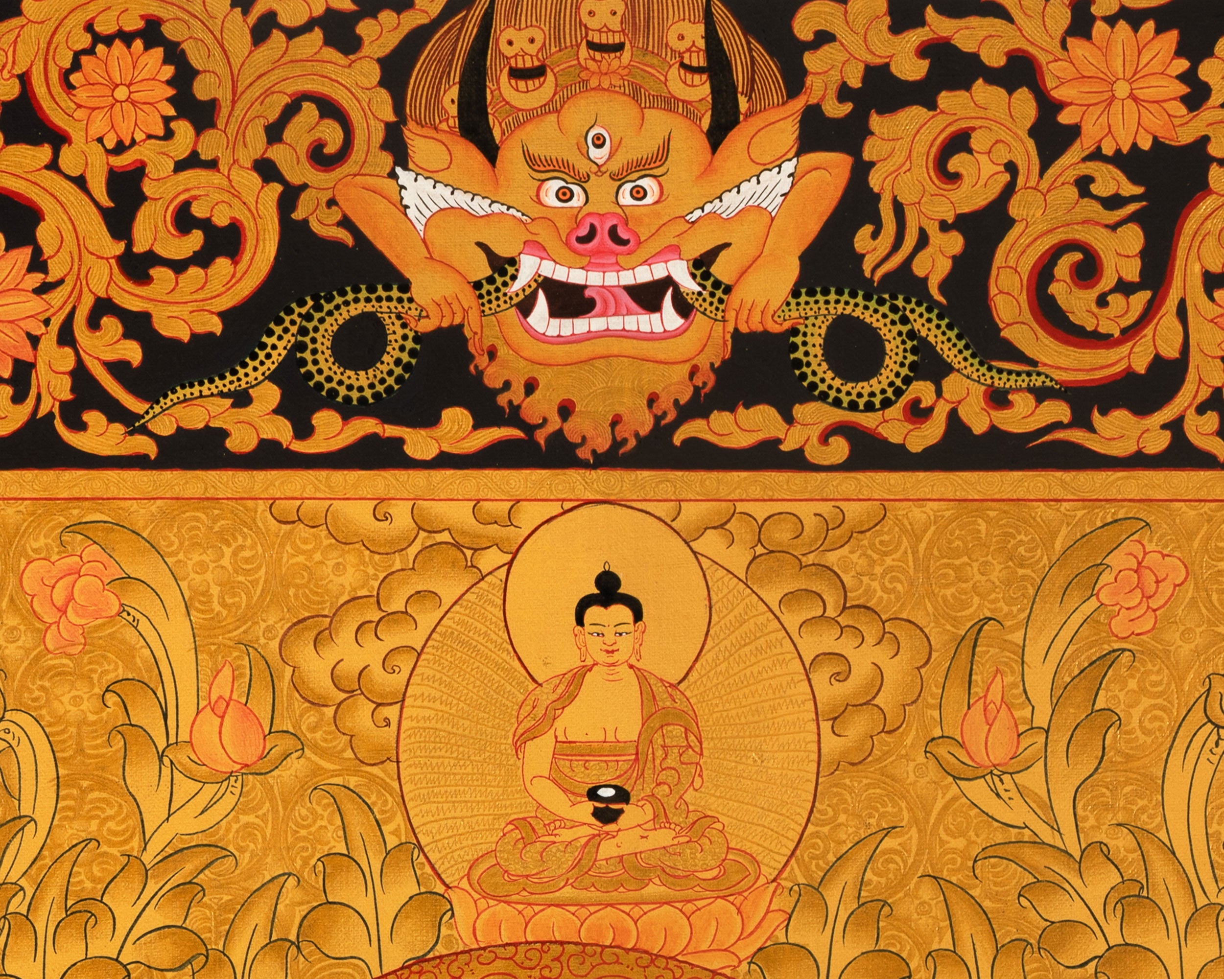 White Tara with Amitayus, Namgyalma, and Amitabha Buddha | Tibetan Bodhisattva Art