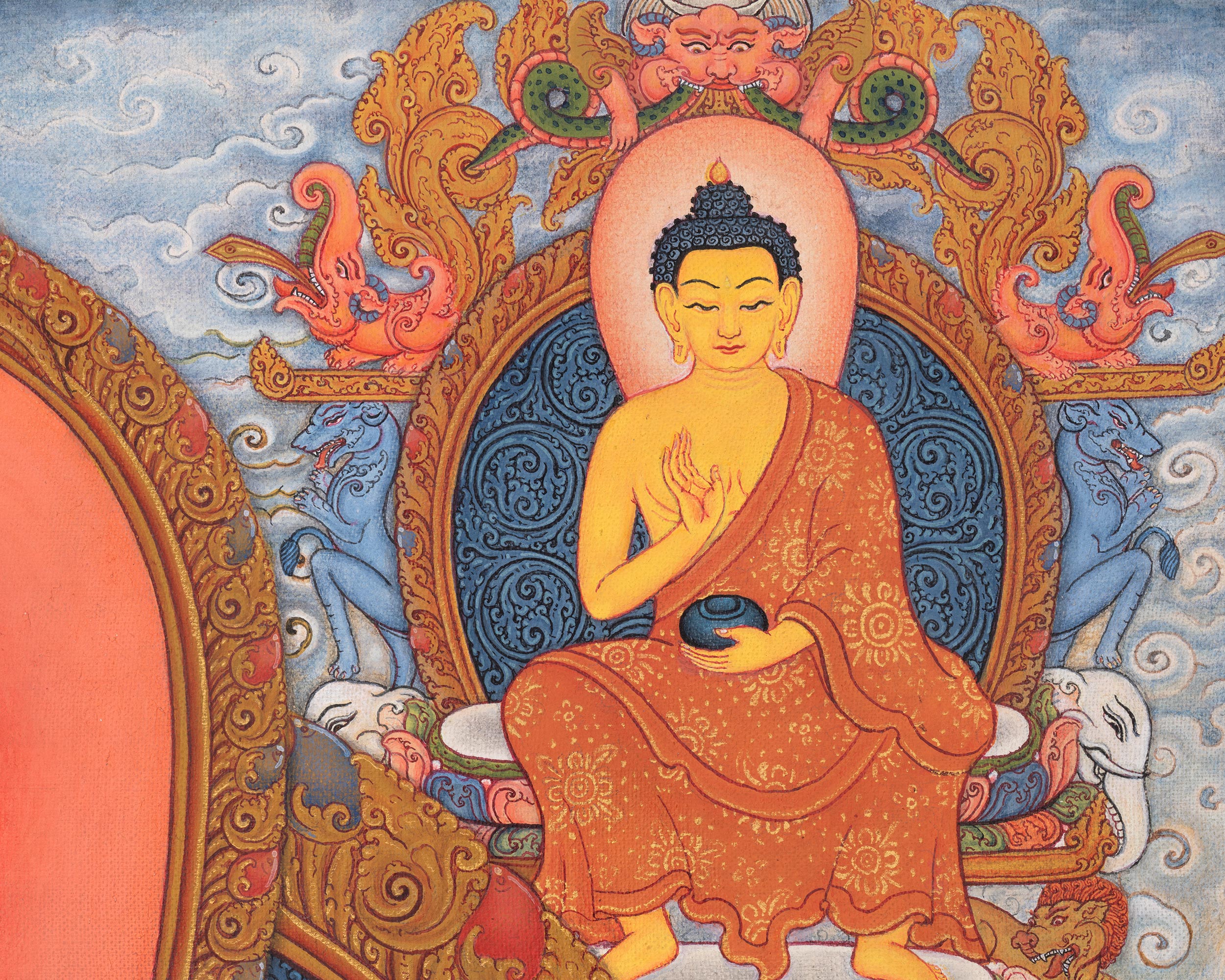 Buddhas of the Three Times Thangka - Past, Present, and Future Enlightenment