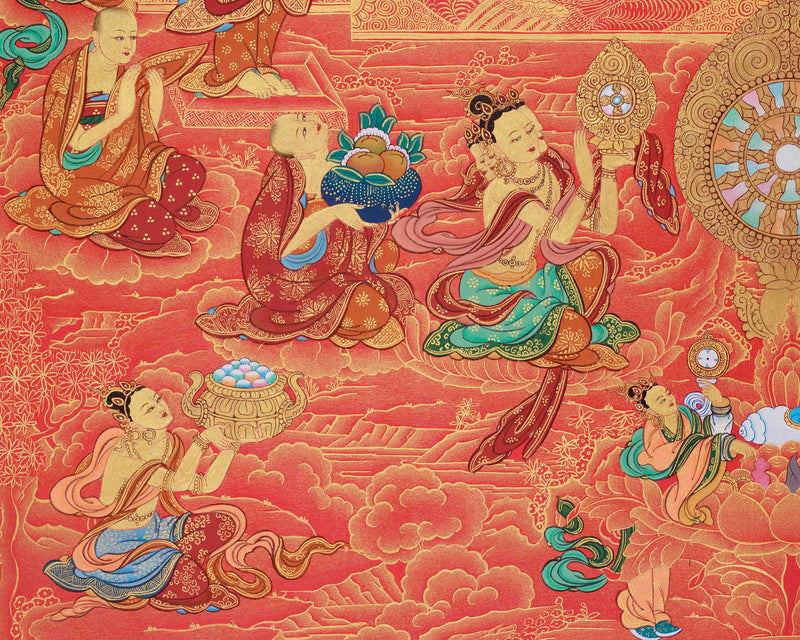 Siddhartha Gautama Buddha Thangka | The Enlightened One in Radiant Golden Splendor