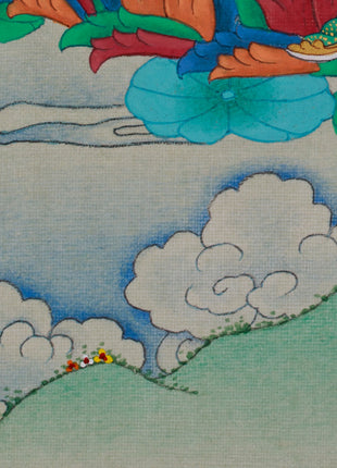 Lotus Born Buddha, Guru Rinpoche Thangka | Hand-Painted Padmasambhava Art
