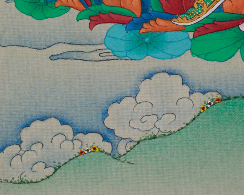 Lotus Born Buddha, Guru Rinpoche Thangka | Hand-Painted Padmasambhava Art